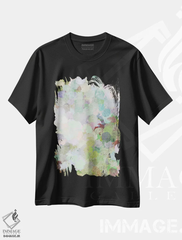 تیشرت مشکی طرح دار "بیان رنگ" اثر ایرنا اورلوف | فروشگاه ایماژ