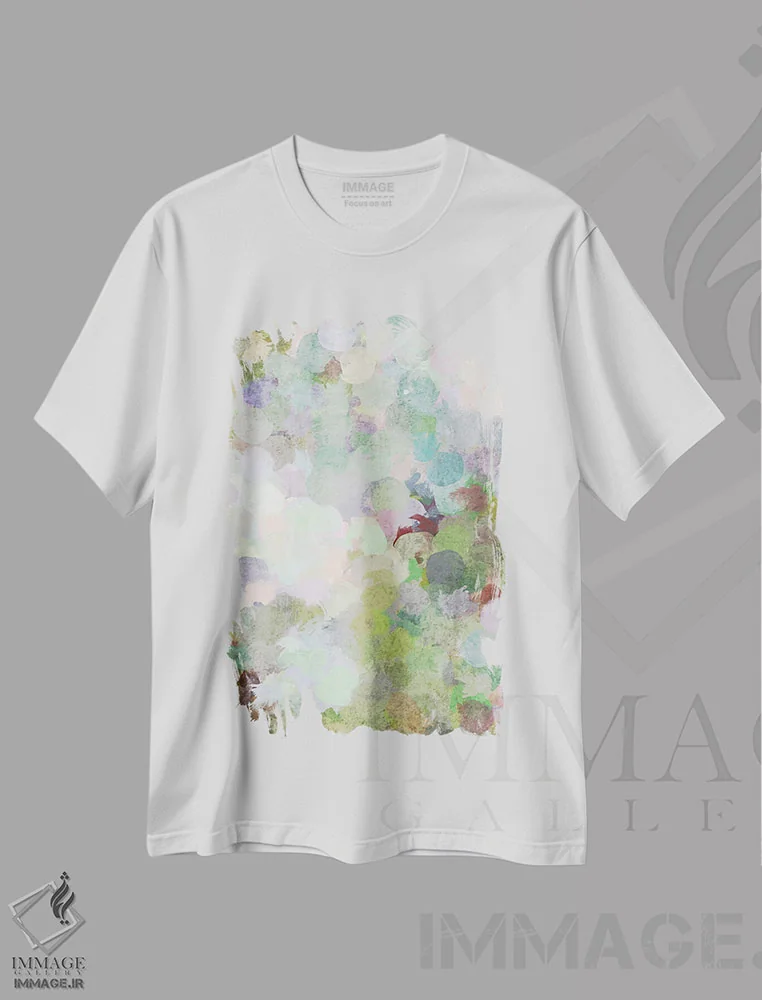 تیشرت سفید طرح دار "بیان رنگ" اثر ایرنا اورلوف | immage.ir