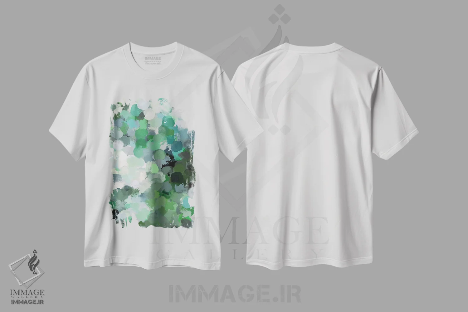تیشرت سفید طرح دار "بیان رنگ" اثر ایرنا اورلوف | فروشگاه ایماژ