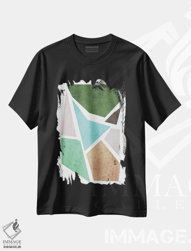 تیشرت مشکی طرح دار "اشکال هندسی II" اثر ایرنا اورلوف | فروشگاه ایماژ