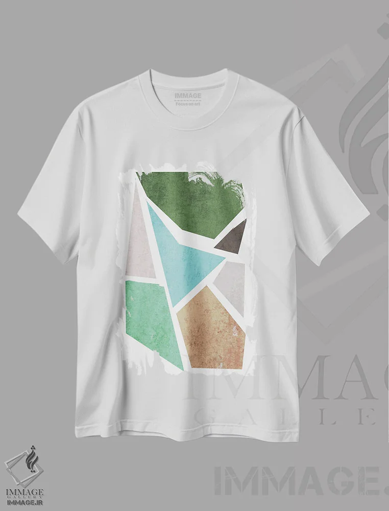 تیشرت سفید طرح دار "اشکال هندسی II" اثر ایرنا اورلوف | immage.ir