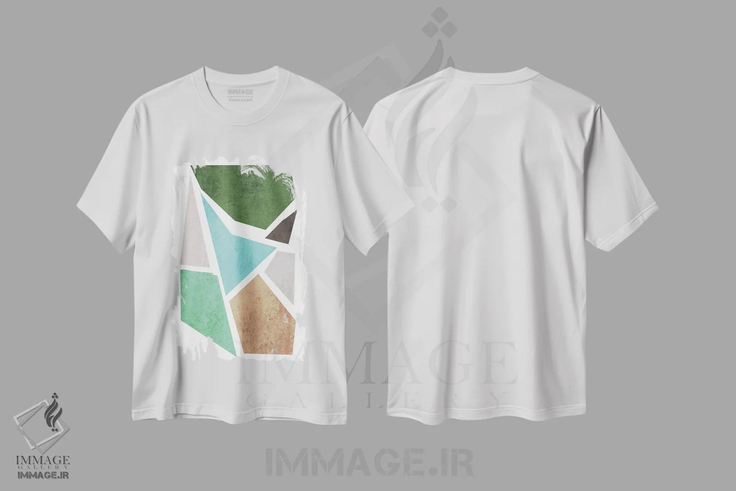 تیشرت سفید طرح دار "اشکال هندسی II" اثر ایرنا اورلوف | immage.ir