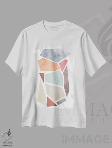 تیشرت سفید طرح دار "اشکال هندسی IV" اثر ایرنا اورلوف | فروشگاه ایماژ