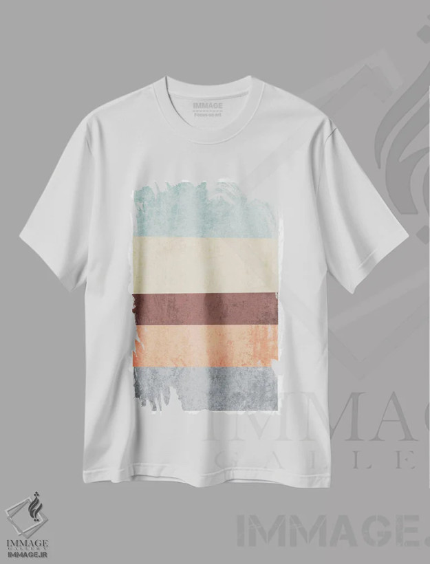 تیشرت سفید طرح دار "اشکال هندسی VII" اثر ایرنا اورلوف | فروشگاه ایماژ