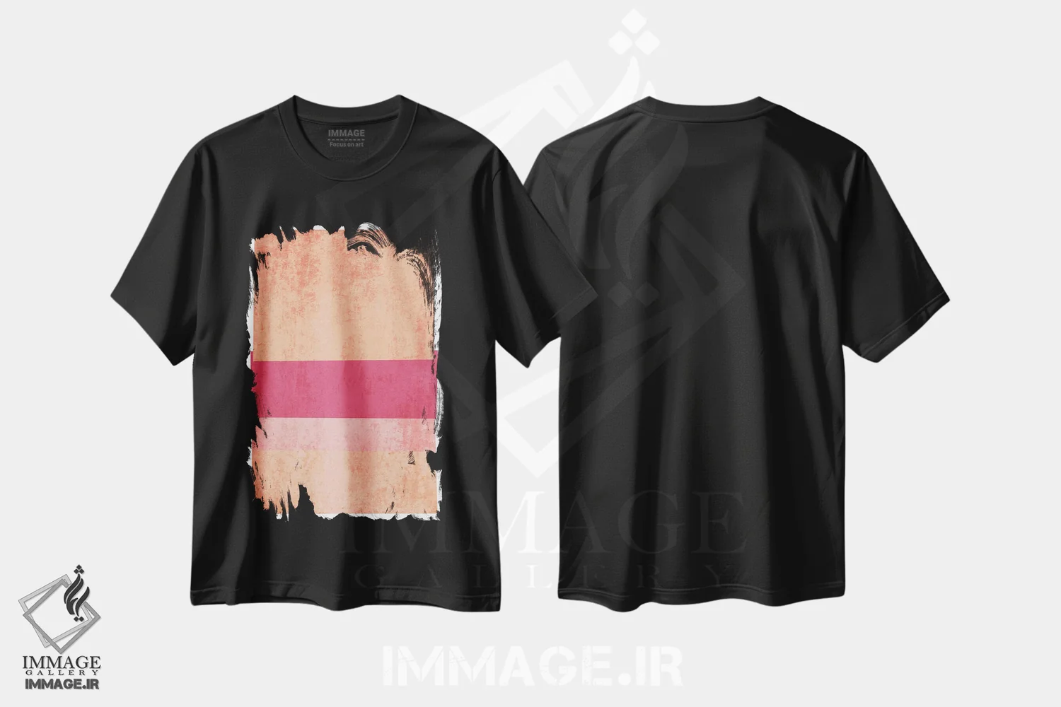 تیشرت مشکی طرح دار "اشکال هندسی VI" اثر ایرنا اورلوف | فروشگاه ایماژ