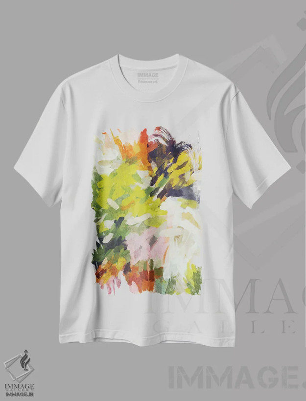 تیشرت سفید طرح دار "روز شاد II" اثر ایرنا اورلوف | فروشگاه ایماژ
