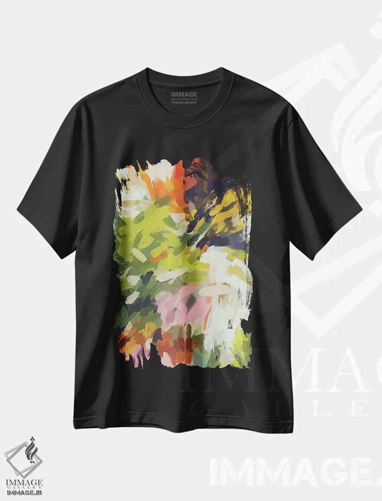 تیشرت مشکی طرح دار "روز شاد ۲-۲F" اثر ایرنا اورلوف | فروشگاه ایماژ