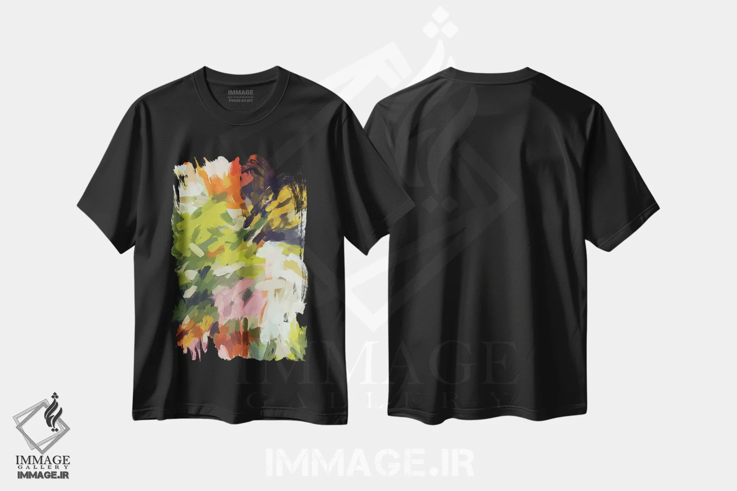 تیشرت مشکی طرح دار "روز شاد ۲-۲F" اثر ایرنا اورلوف | فروشگاه ایماژ