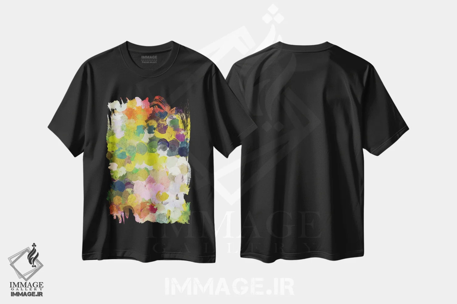 تیشرت مشکی طرح دار "روز شاد III-II" اثر ایرنا اورلوف | فروشگاه ایماژ