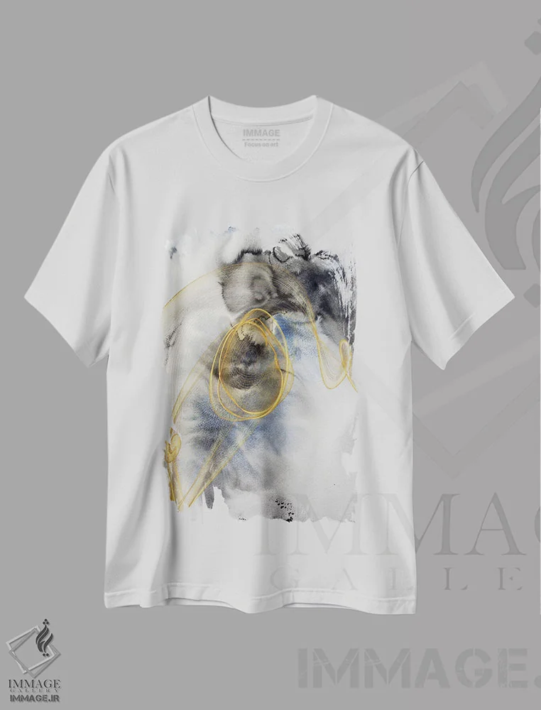 تیشرت سفید طرح دار "آبرنگ ساحلی I" اثر ایرنا اورلوف | فروشگاه ایماژ