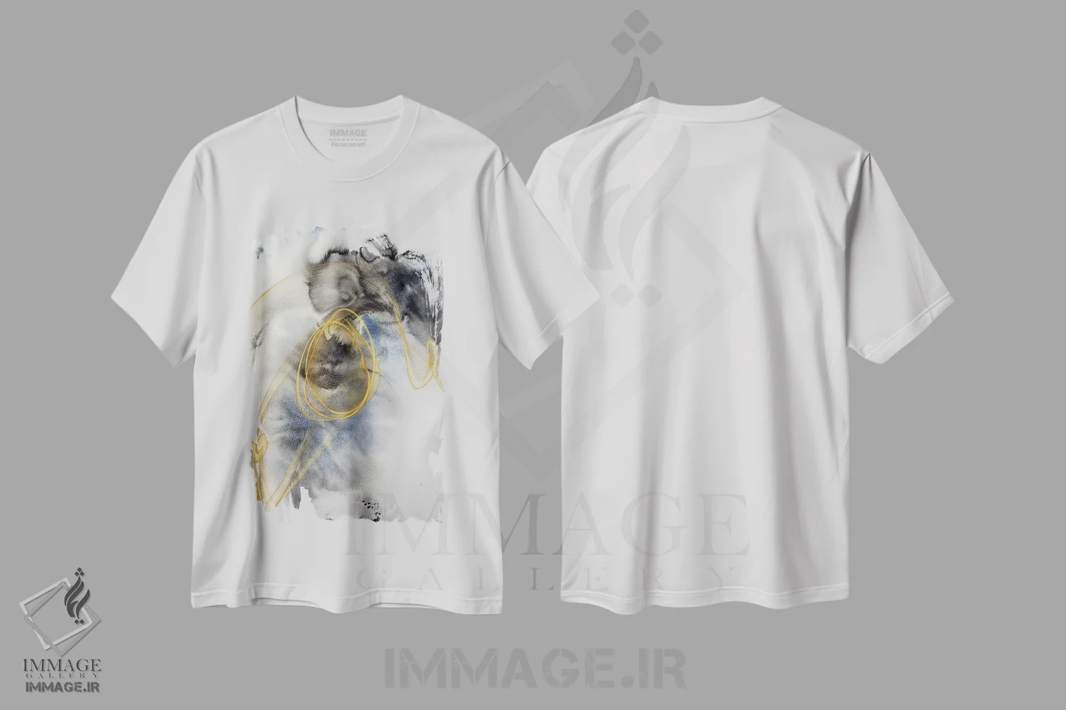 تیشرت سفید طرح دار "آبرنگ ساحلی I" اثر ایرنا اورلوف | فروشگاه ایماژ