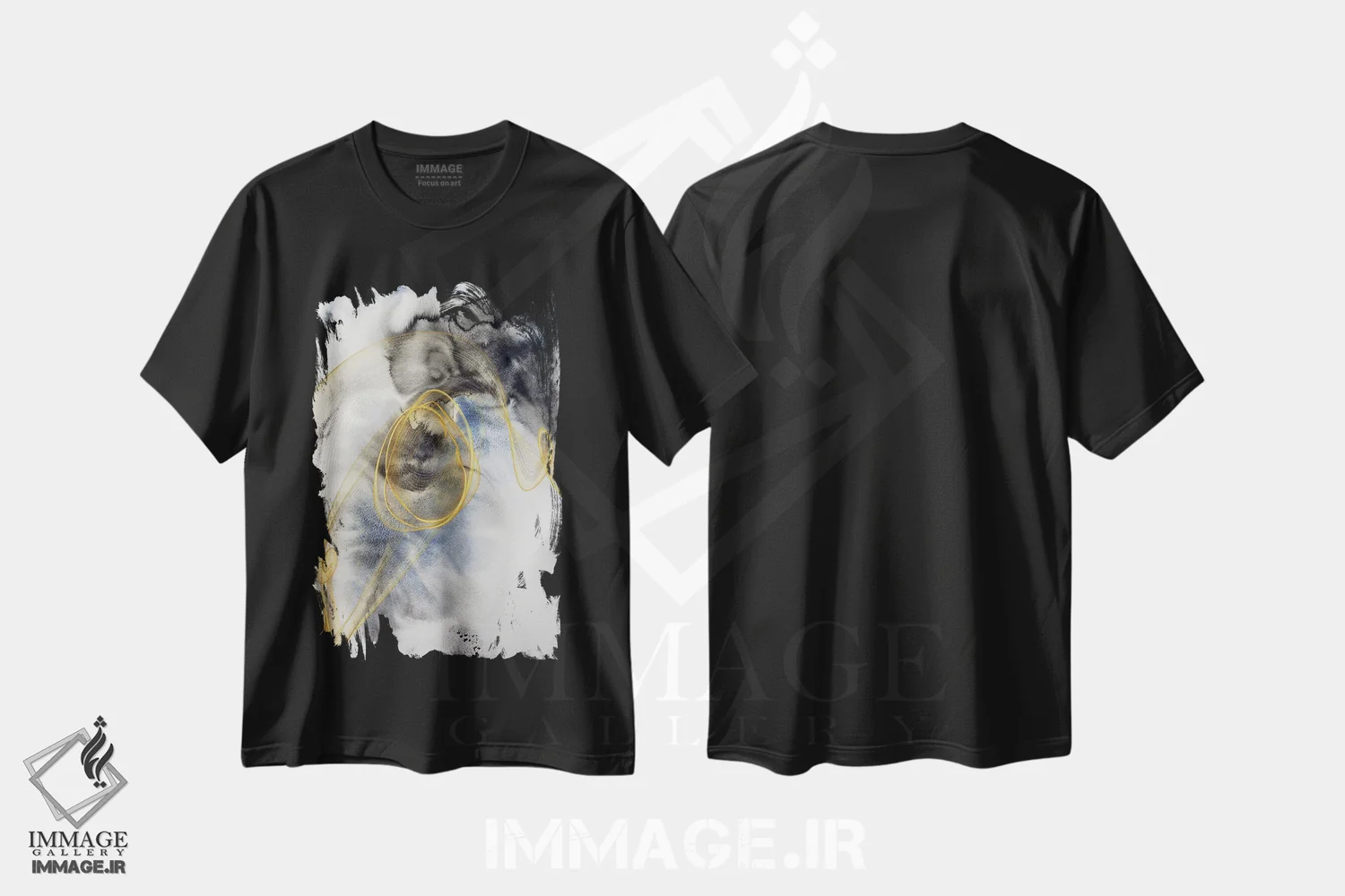 تیشرت مشکی طرح دار "آبرنگ ساحلی I" اثر ایرنا اورلوف | immage.ir