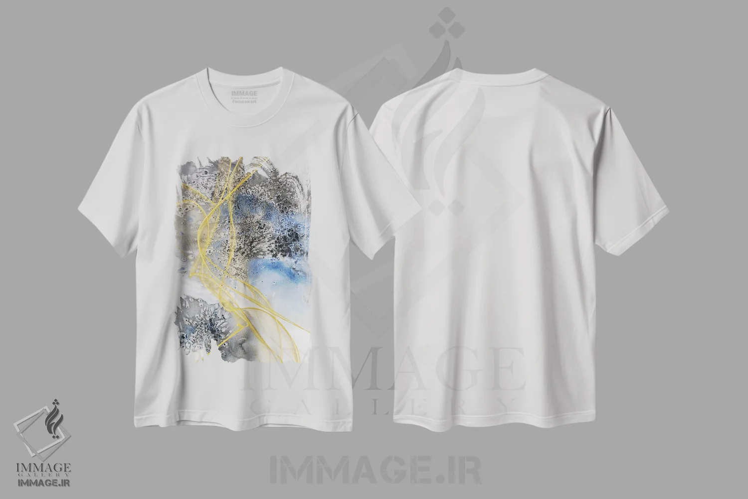 تیشرت سفید طرح دار "آبرنگ ساحلی II" اثر ایرنا اورلوف | immage.ir