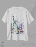 تیشرت سفید طرح دار آمریکا، آبستره اثر ایرنا اورلوف | immage.ir