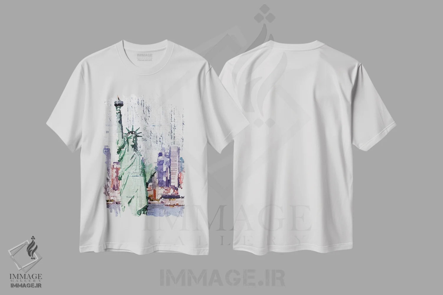 تیشرت سفید طرح دار آمریکا، آبستره اثر ایرنا اورلوف | immage.ir