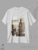 تیشرت سفید طرح دار لندن، انگلستان، آبستره اثر ایرنا اورلوف | immage.ir