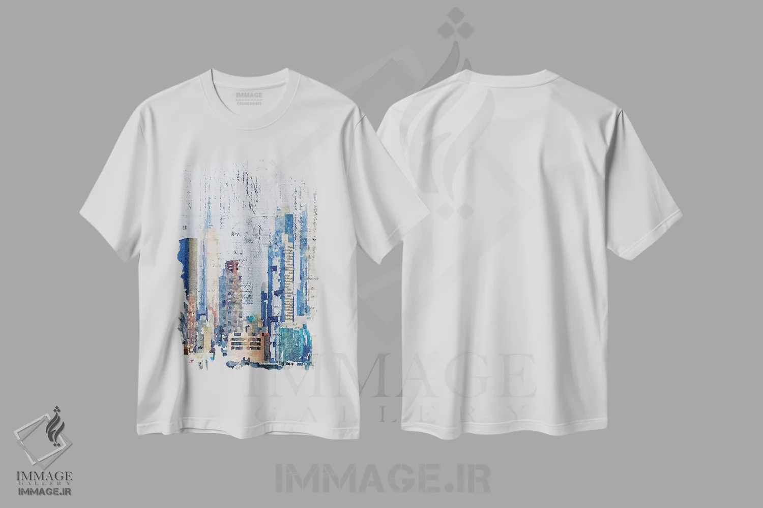 تیشرت سفید طرح دار شهر نیویورک، آبستره اثر ایرنا اورلوف | immage.ir