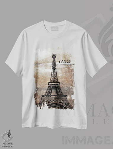 تیشرت سفید طرح دار پاریس، فرانسه اول، آبستره اثر ایرنا اورلوف | فروشگاه ایماژ