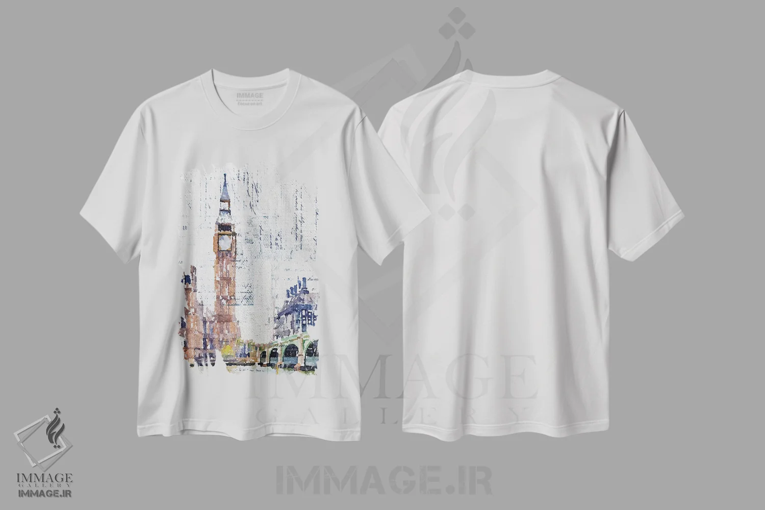 تیشرت سفید طرح دار لندن دوم، آبستره اثر ایرنا اورلوف | immage.ir