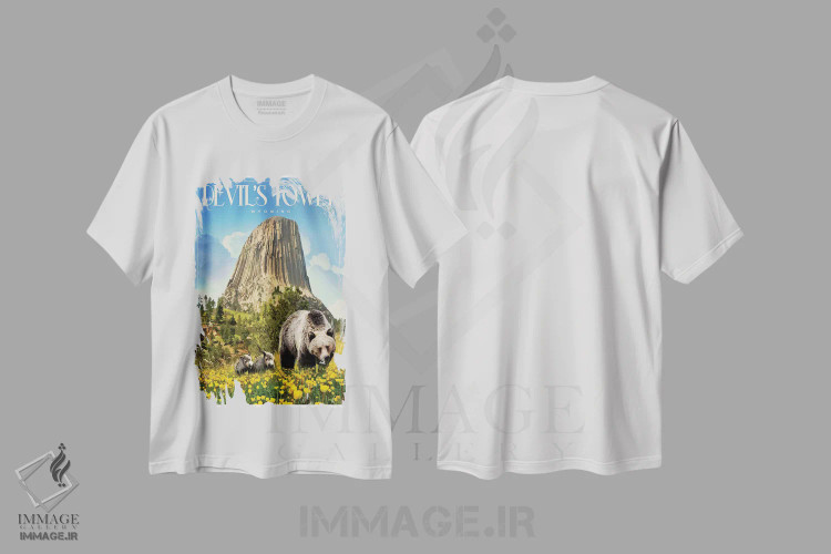 تیشرت سفید طرح دار برج شیطان، تزئینی اثر اولد رد تراک | immage.ir