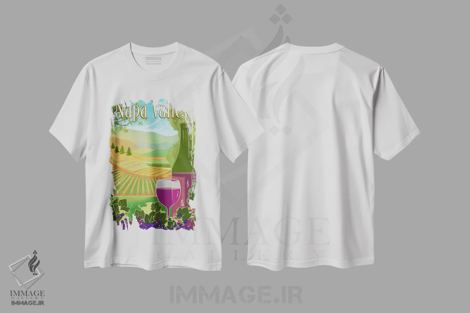 تیشرت سفید طرح دار منطقه تاکستان ها، هنر دیجیتال اثر اولد رد تراک | immage.ir