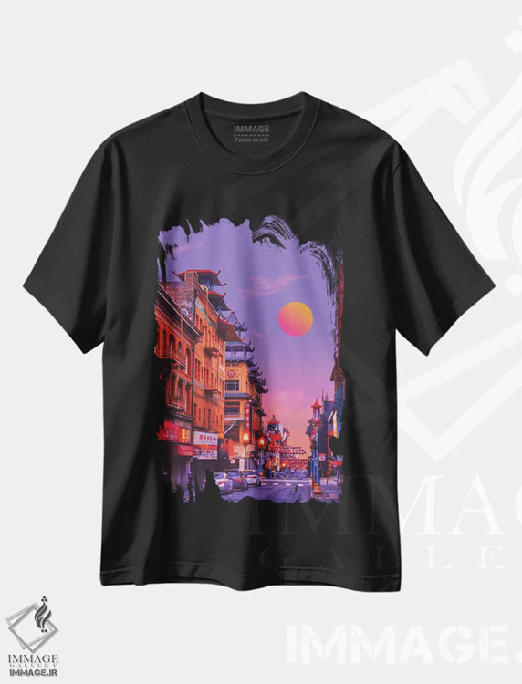 تیشرت مشکی طرح دار محله چینی ها سوم، عکاسی ترکیبی اثر دانر اوروزکو | immage.ir