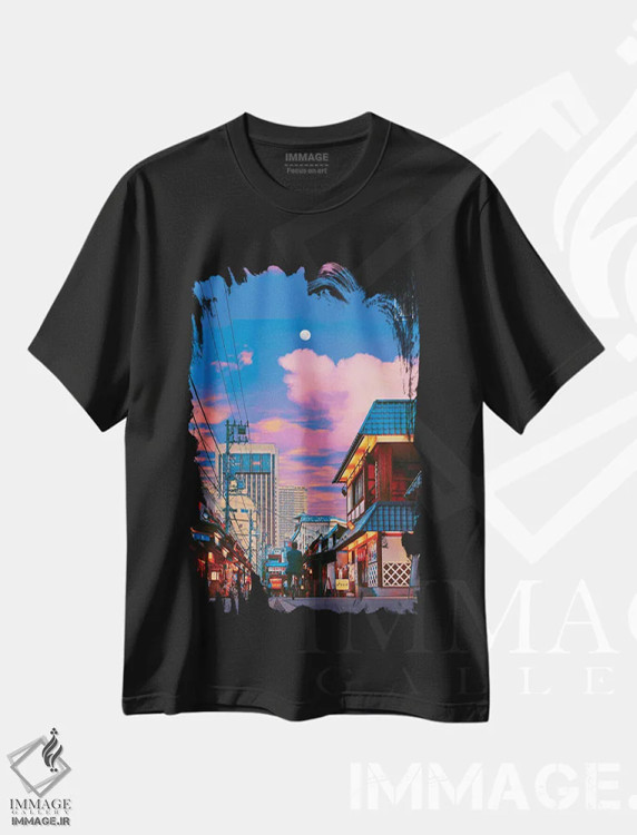 تیشرت مشکی طرح دار ابر کومولوس در ژاپن دوم، عکاسی ترکیبی اثر دانر اوروزکو | فروشگاه ایماژ