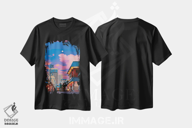 تیشرت مشکی طرح دار ابر کومولوس در ژاپن دوم، عکاسی ترکیبی اثر دانر اوروزکو | فروشگاه ایماژ