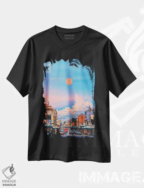تیشرت مشکی طرح دار ابر کومولوس در ژاپن چهارم، عکاسی ترکیبی اثر دانر اوروزکو | فروشگاه ایماژ