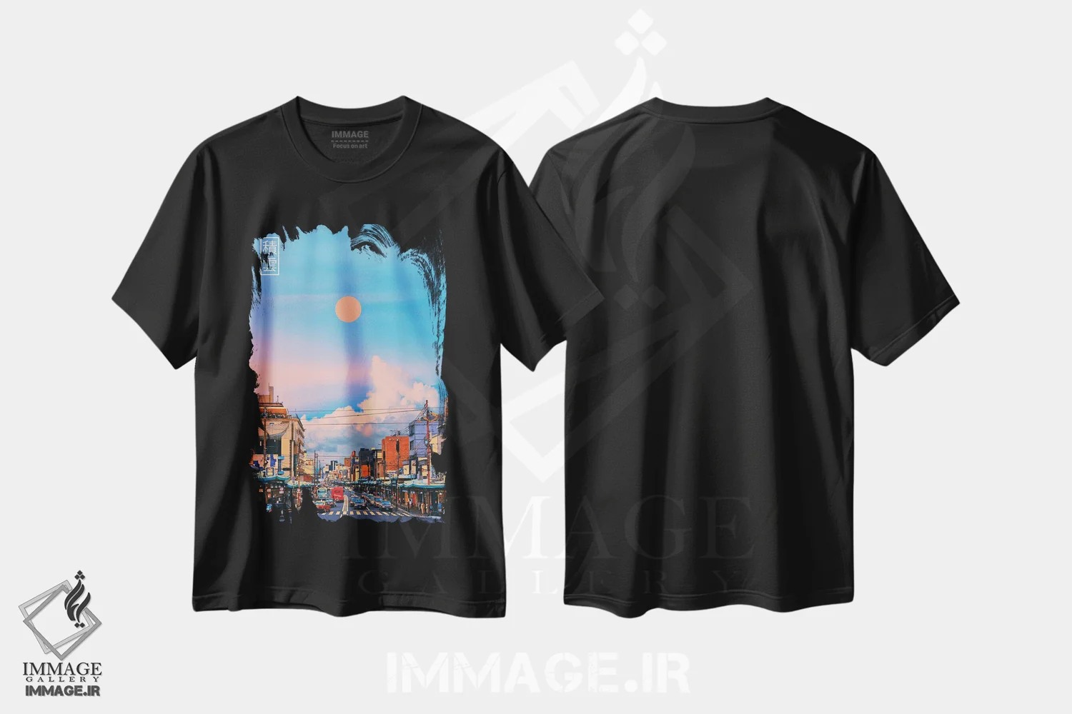 تیشرت مشکی طرح دار ابر کومولوس در ژاپن چهارم، عکاسی ترکیبی اثر دانر اوروزکو | فروشگاه ایماژ