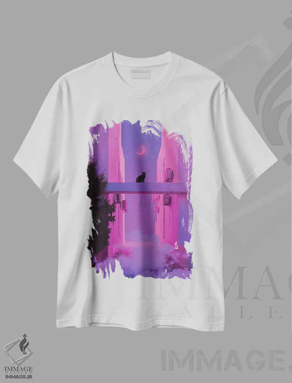 تیشرت سفید طرح دار رویاهای اثیری اول، عکاسی ترکیبی اثر دانر اوروزکو | فروشگاه ایماژ