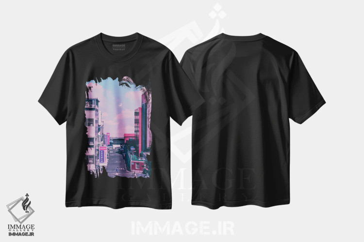 تیشرت مشکی طرح دار انیمه در برابر واقعیت سوم، عکاسی ترکیبی اثر دانر اوروزکو | فروشگاه ایماژ