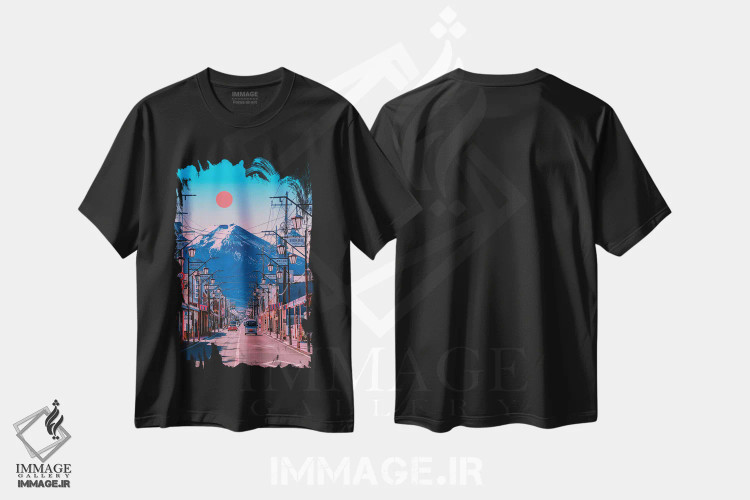 تیشرت مشکی طرح دار فوجی اول، عکاسی ترکیبی اثر دانر اوروزکو | immage.ir