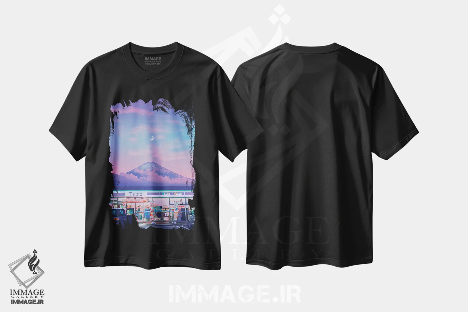 تیشرت مشکی طرح دار فوجی سوم، عکاسی ترکیبی اثر دانر اوروزکو | immage.ir