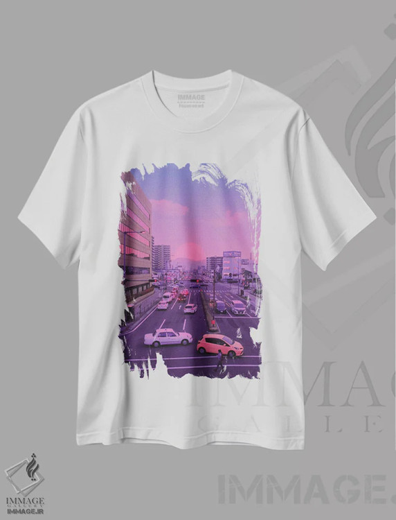تیشرت سفید طرح دار غروب ژاپنی، عکاسی ترکیبی اثر دانر اوروزکو | immage.ir