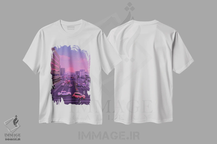 تیشرت سفید طرح دار غروب ژاپنی، عکاسی ترکیبی اثر دانر اوروزکو | immage.ir