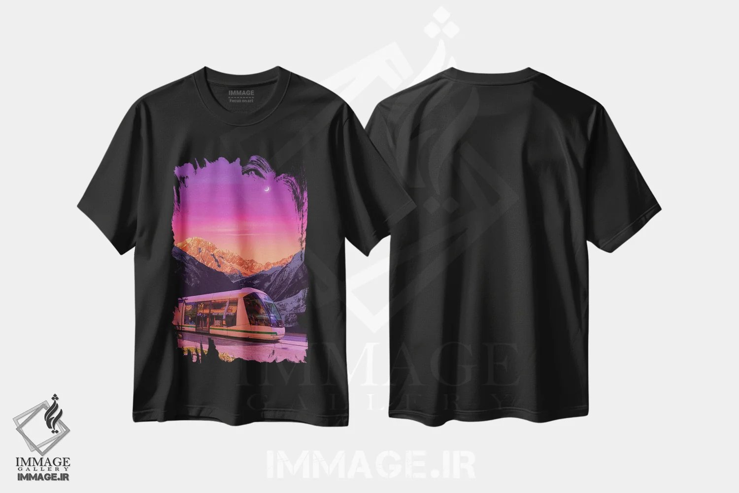تیشرت مشکی طرح دار مترویوِیو، عکاسی ترکیبی اثر دانر اوروزکو | فروشگاه ایماژ