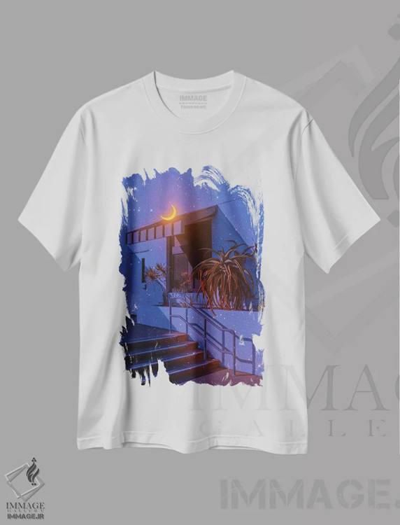تیشرت سفید طرح دار نور ماه دوم، عکاسی ترکیبی اثر دانر اوروزکو | immage.ir