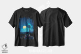 تیشرت مشکی طرح دار نور ماه چهارم، عکاسی ترکیبی اثر دانر اوروزکو | فروشگاه ایماژ