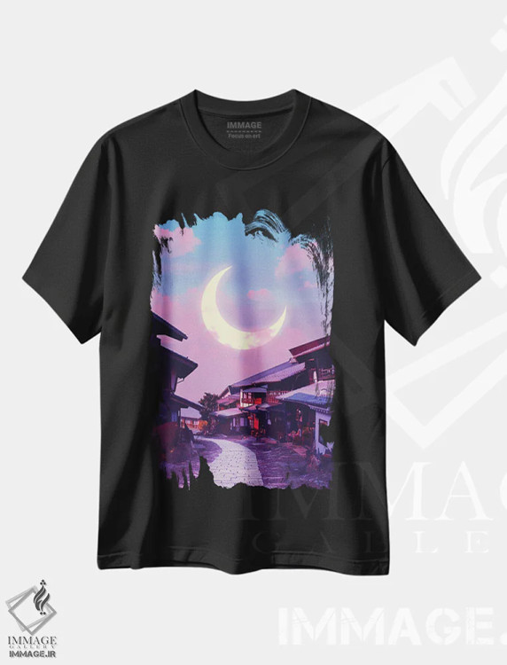 تیشرت مشکی طرح دار انیمه در برابر واقعیت ششم، عکاسی ترکیبی اثر دانر اوروزکو | immage.ir