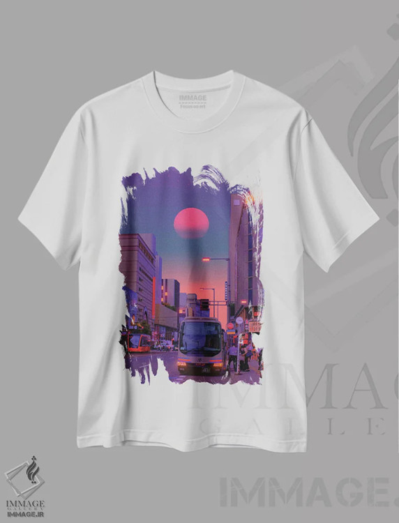 تیشرت سفید طرح دار جهان های نئون ۶، عکاسی ترکیبی اثر دانر اوروزکو | immage.ir