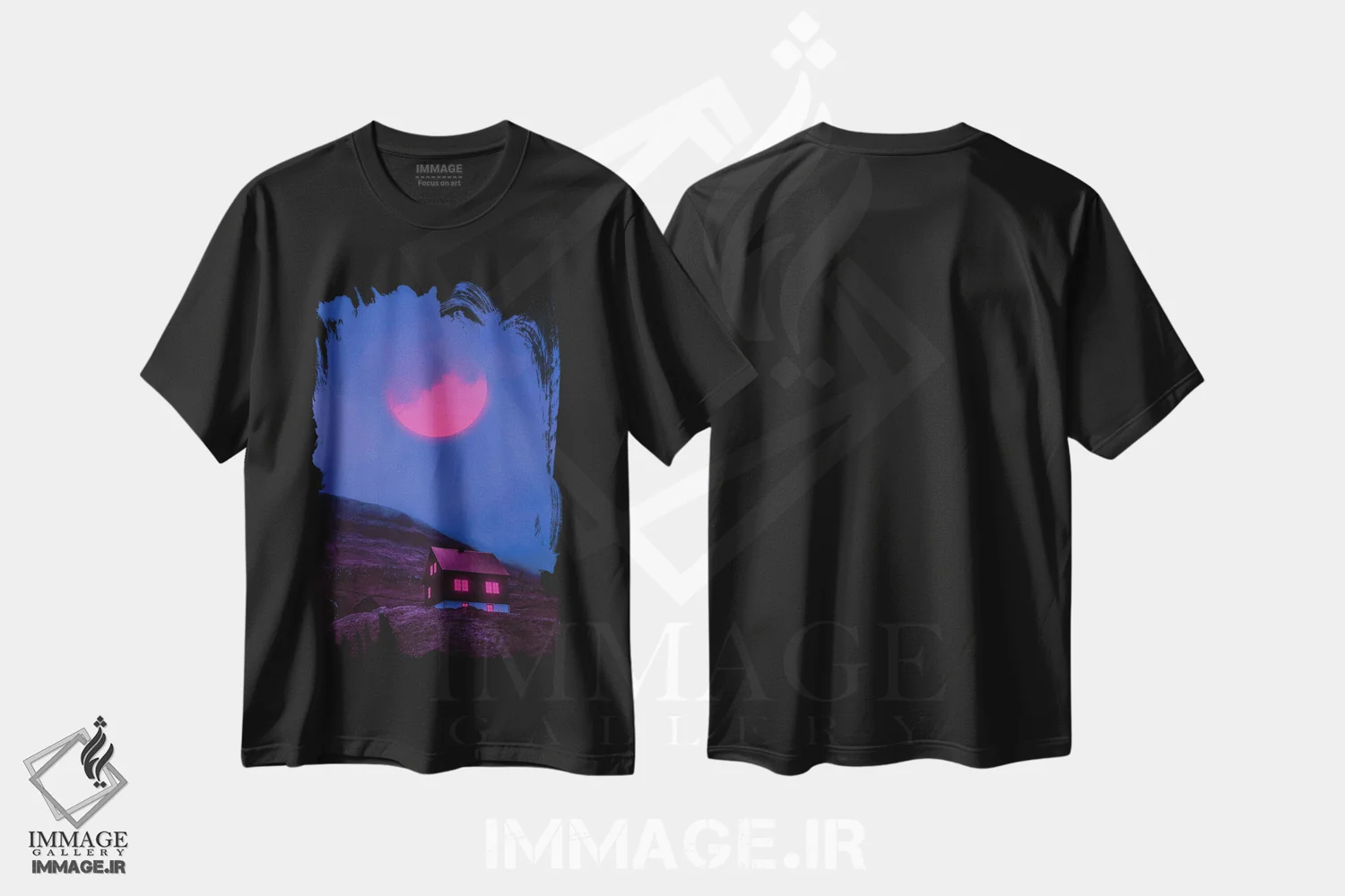 تیشرت مشکی طرح دار جهان های نئون ۵، عکاسی ترکیبی اثر دانر اوروزکو | immage.ir