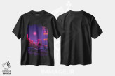 تیشرت مشکی طرح دار جهان های نئون ۱۱، عکاسی ترکیبی اثر دانر اوروزکو | فروشگاه ایماژ