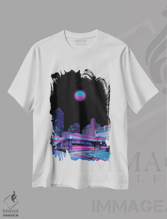 تیشرت سفید طرح دار بهشت شبانه ۴، عکاسی ترکیبی اثر دانر اوروزکو | immage.ir
