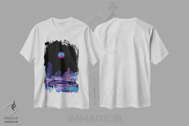 تیشرت سفید طرح دار بهشت شبانه ۴، عکاسی ترکیبی اثر دانر اوروزکو | immage.ir