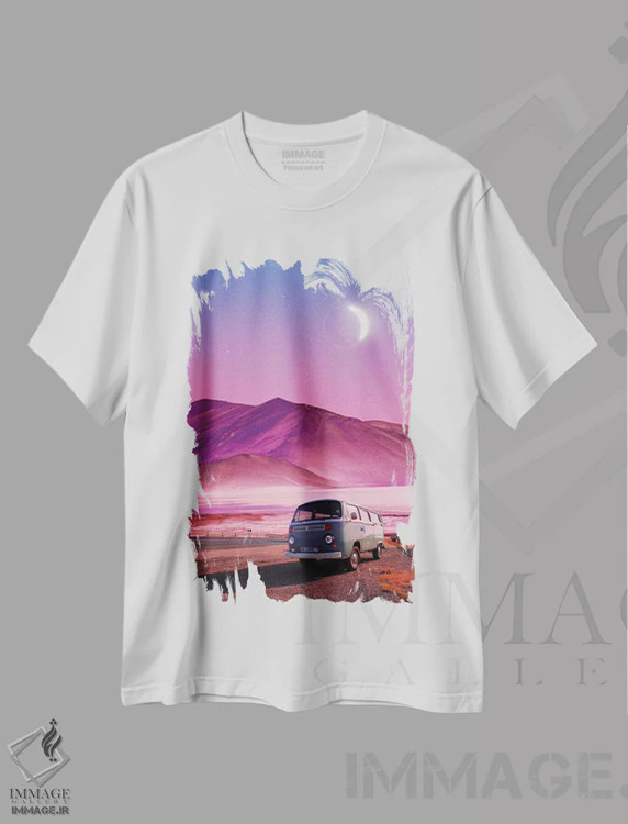 تیشرت سفید طرح دار سفر آتاکاما، عکاسی ترکیبی اثر دانر اوروزکو | فروشگاه ایماژ