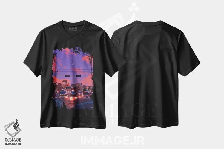 تیشرت مشکی طرح دار محل رویاها ۴، عکاسی ترکیبی اثر دانر اوروزکو | فروشگاه ایماژ