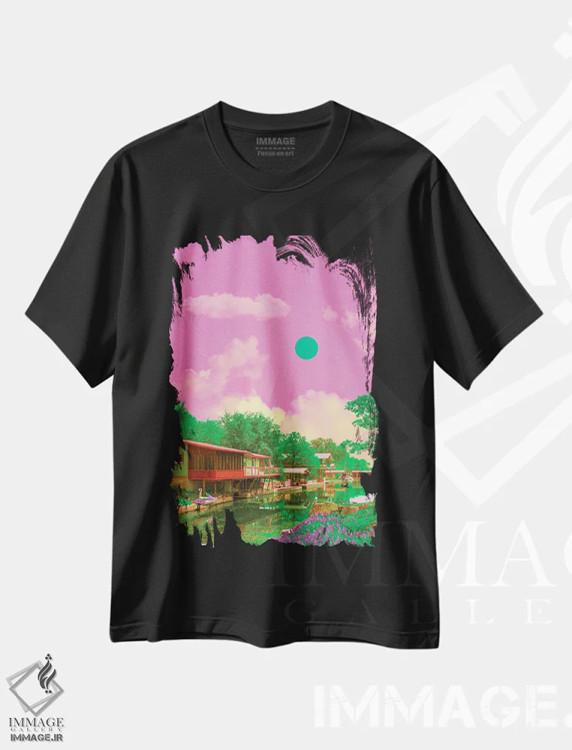 تیشرت مشکی طرح دار پناهگاه، عکاسی ترکیبی اثر دانر اوروزکو | فروشگاه ایماژ