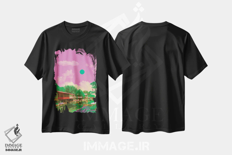تیشرت مشکی طرح دار پناهگاه، عکاسی ترکیبی اثر دانر اوروزکو | فروشگاه ایماژ