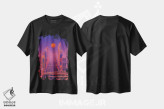 تیشرت مشکی طرح دار غروب ۵، عکاسی ترکیبی اثر دانر اوروزکو | فروشگاه ایماژ